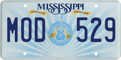MS license plate MOD529