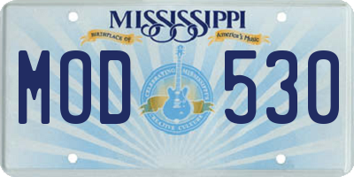 MS license plate MOD530