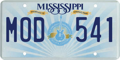 MS license plate MOD541