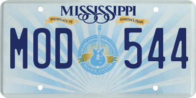 MS license plate MOD544