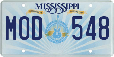 MS license plate MOD548