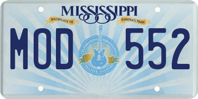MS license plate MOD552