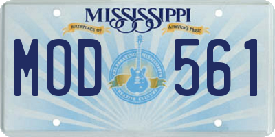 MS license plate MOD561