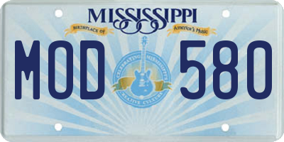 MS license plate MOD580