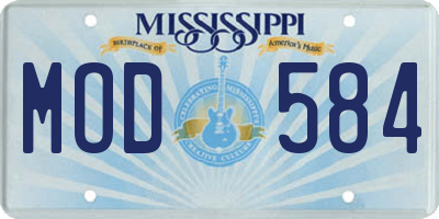 MS license plate MOD584
