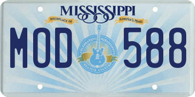 MS license plate MOD588