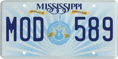 MS license plate MOD589