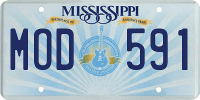MS license plate MOD591