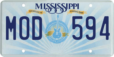 MS license plate MOD594