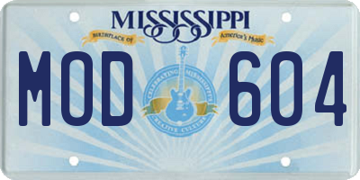 MS license plate MOD604