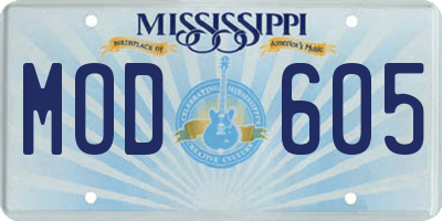MS license plate MOD605