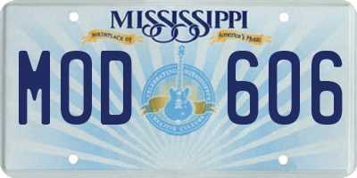 MS license plate MOD606