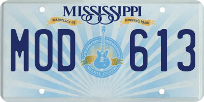 MS license plate MOD613