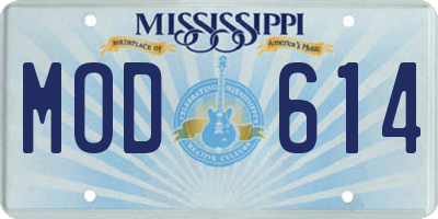 MS license plate MOD614