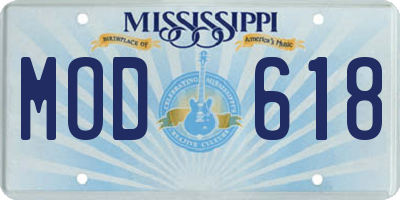 MS license plate MOD618