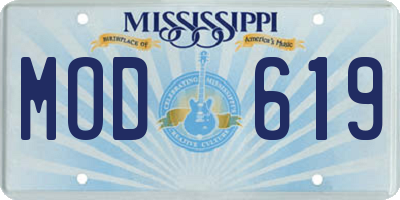 MS license plate MOD619