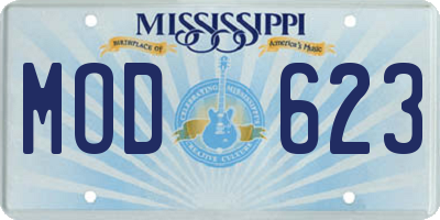MS license plate MOD623