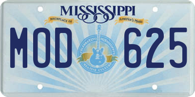 MS license plate MOD625