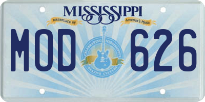 MS license plate MOD626