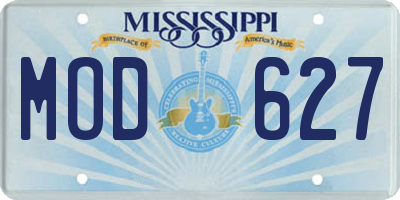 MS license plate MOD627