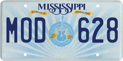 MS license plate MOD628