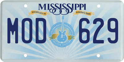 MS license plate MOD629