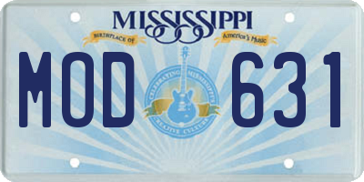 MS license plate MOD631