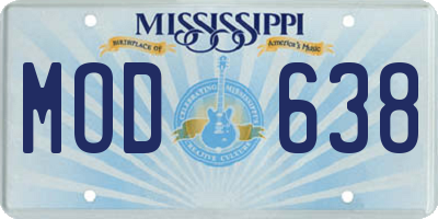 MS license plate MOD638