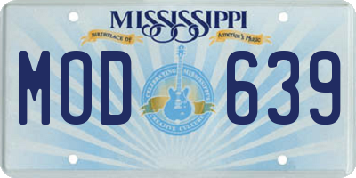 MS license plate MOD639