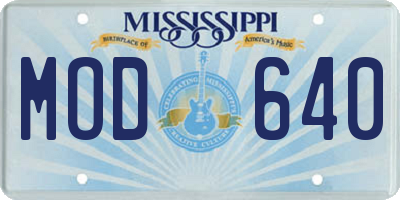 MS license plate MOD640