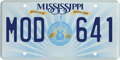 MS license plate MOD641