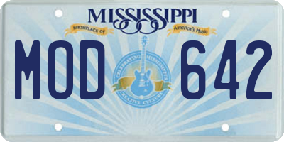 MS license plate MOD642