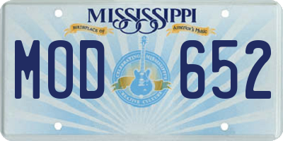 MS license plate MOD652