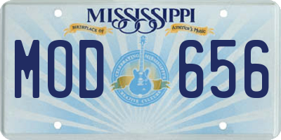 MS license plate MOD656