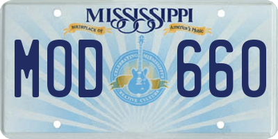 MS license plate MOD660