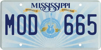 MS license plate MOD665