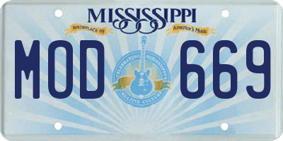MS license plate MOD669