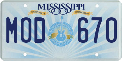 MS license plate MOD670