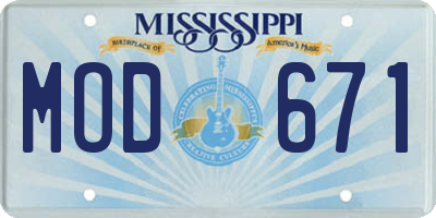 MS license plate MOD671
