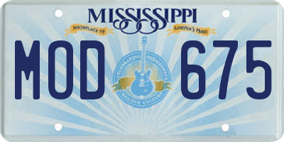 MS license plate MOD675