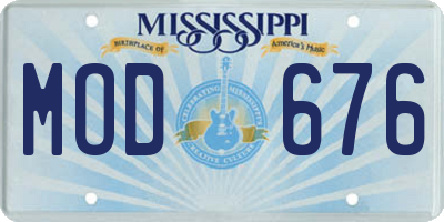 MS license plate MOD676