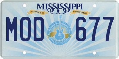MS license plate MOD677