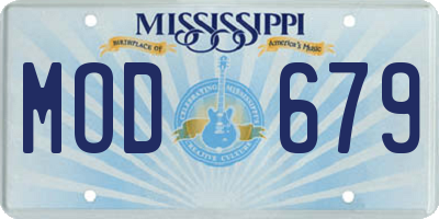MS license plate MOD679
