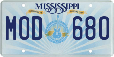 MS license plate MOD680
