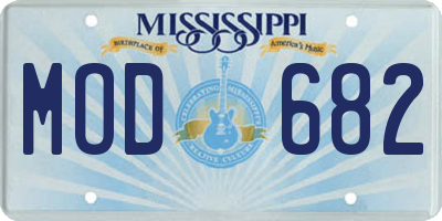 MS license plate MOD682