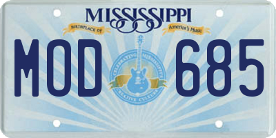 MS license plate MOD685