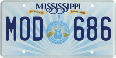 MS license plate MOD686