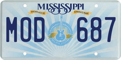 MS license plate MOD687