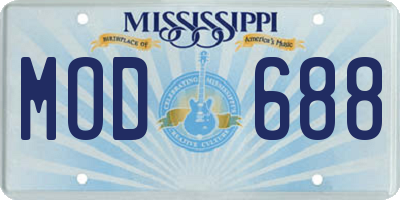 MS license plate MOD688
