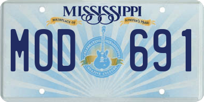 MS license plate MOD691